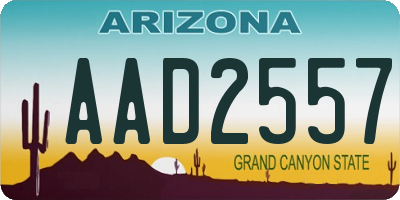 AZ license plate AAD2557