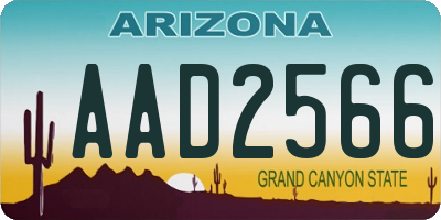 AZ license plate AAD2566