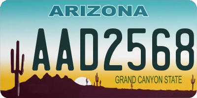 AZ license plate AAD2568