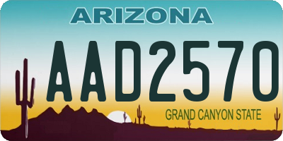 AZ license plate AAD2570