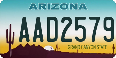 AZ license plate AAD2579