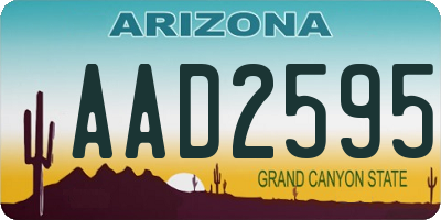 AZ license plate AAD2595