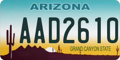 AZ license plate AAD2610