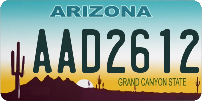 AZ license plate AAD2612