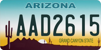 AZ license plate AAD2615