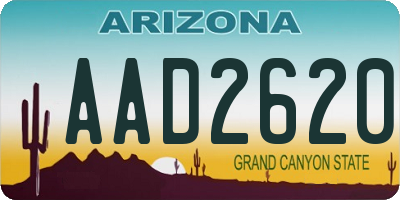 AZ license plate AAD2620