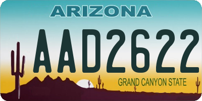 AZ license plate AAD2622
