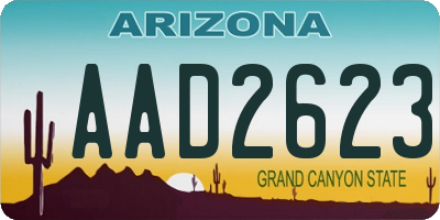 AZ license plate AAD2623