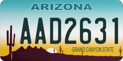 AZ license plate AAD2631