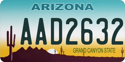 AZ license plate AAD2632