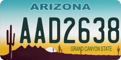 AZ license plate AAD2638