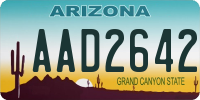 AZ license plate AAD2642