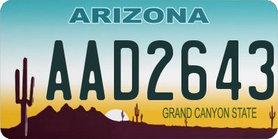 AZ license plate AAD2643