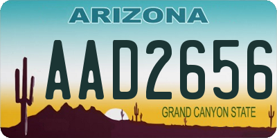 AZ license plate AAD2656