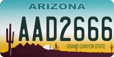AZ license plate AAD2666