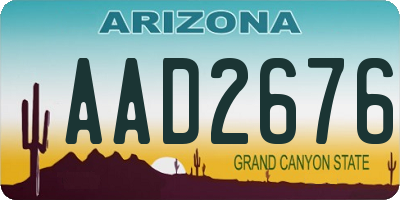 AZ license plate AAD2676