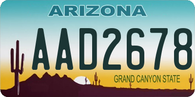 AZ license plate AAD2678