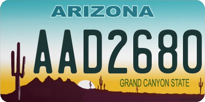 AZ license plate AAD2680