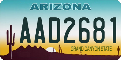 AZ license plate AAD2681