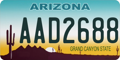 AZ license plate AAD2688