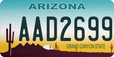 AZ license plate AAD2699