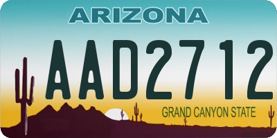 AZ license plate AAD2712