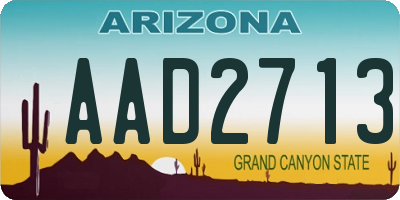 AZ license plate AAD2713