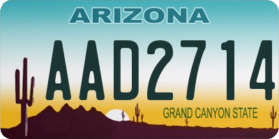 AZ license plate AAD2714