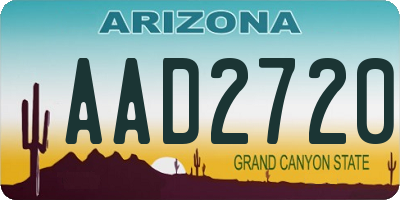 AZ license plate AAD2720