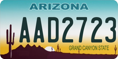 AZ license plate AAD2723