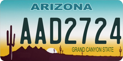 AZ license plate AAD2724