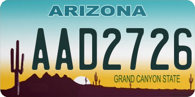 AZ license plate AAD2726