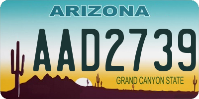 AZ license plate AAD2739