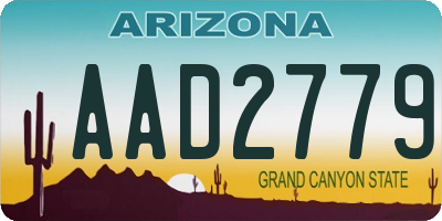 AZ license plate AAD2779