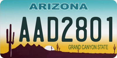 AZ license plate AAD2801