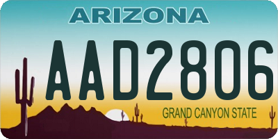 AZ license plate AAD2806
