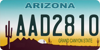 AZ license plate AAD2810