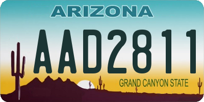 AZ license plate AAD2811