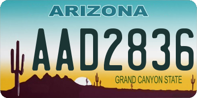 AZ license plate AAD2836