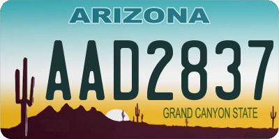 AZ license plate AAD2837
