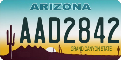 AZ license plate AAD2842