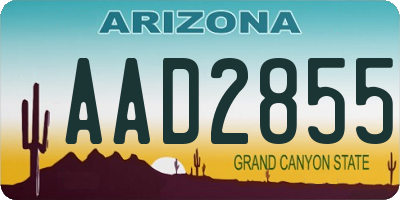 AZ license plate AAD2855