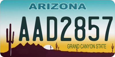 AZ license plate AAD2857