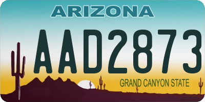 AZ license plate AAD2873