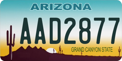 AZ license plate AAD2877