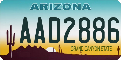 AZ license plate AAD2886