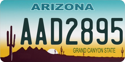 AZ license plate AAD2895
