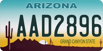 AZ license plate AAD2896