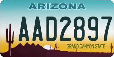 AZ license plate AAD2897