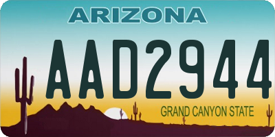 AZ license plate AAD2944